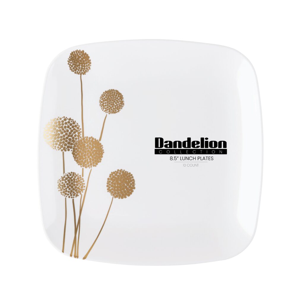 Dandelion Square Plates 8.5" (10 Count)