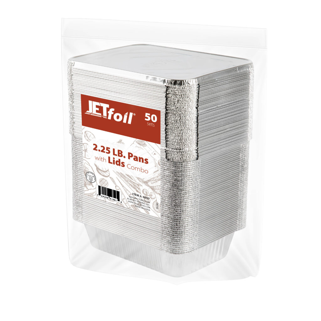2.25 lb. Aluminum Pans With Foil Lids (50 Count)