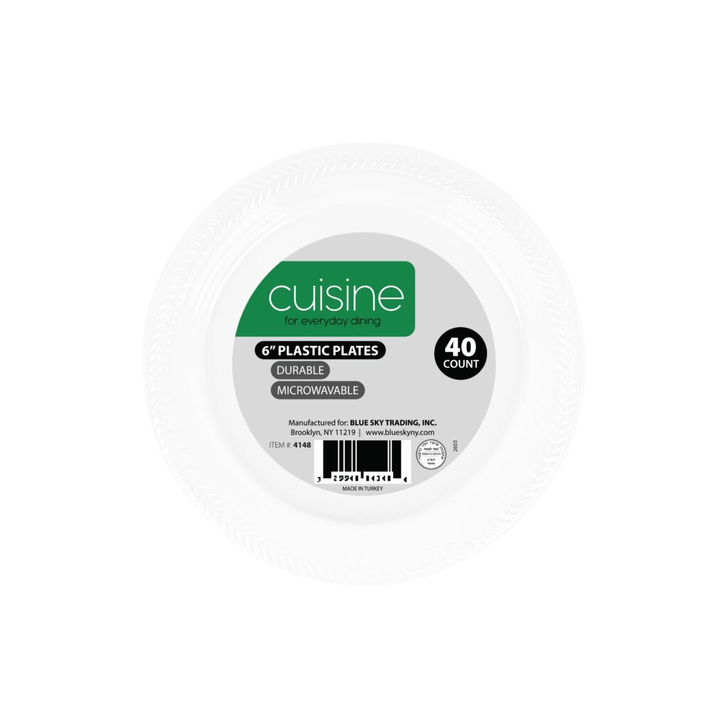 Cuisine Plastic 6" Plates Clear (40 Count)