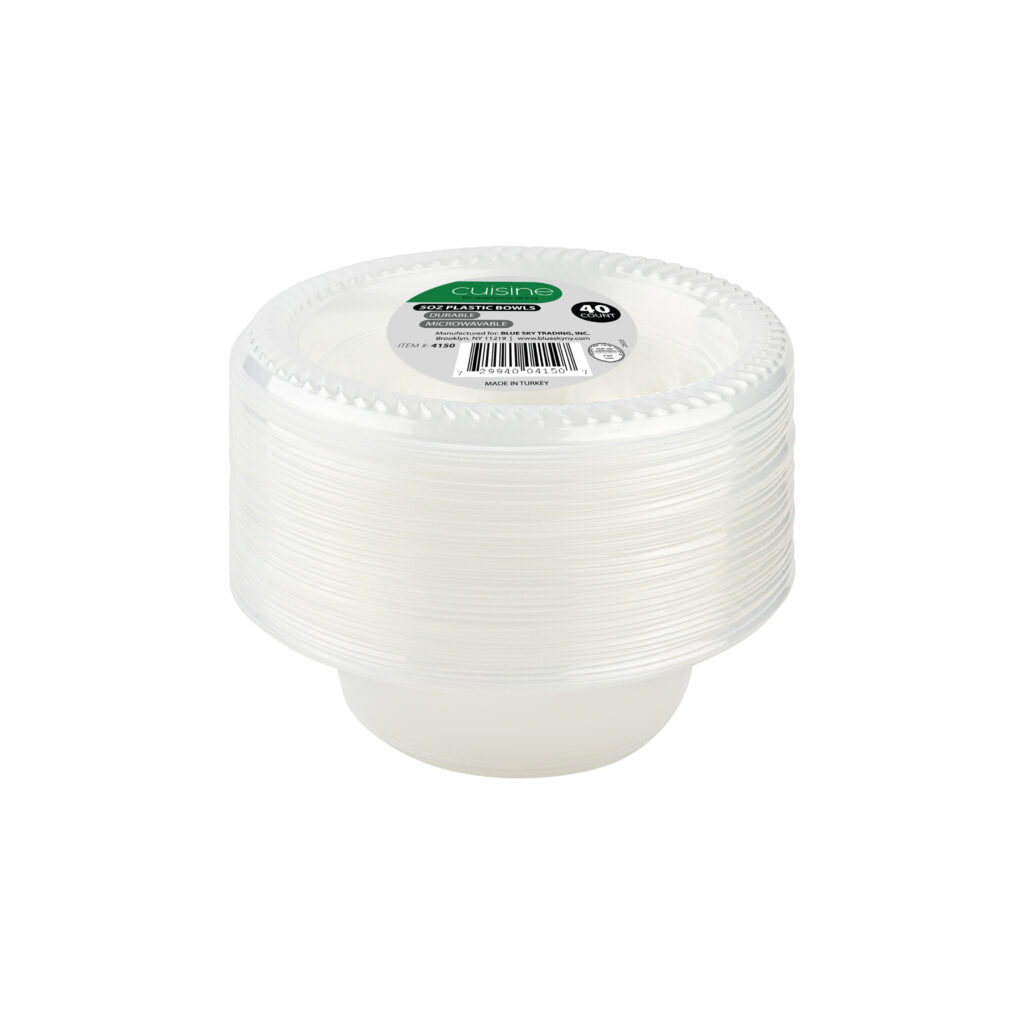 Cuisine Plastic 5oz Bowls Clear (40 Count)