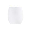 Stemless Goblets 12 oz White Gold Rim