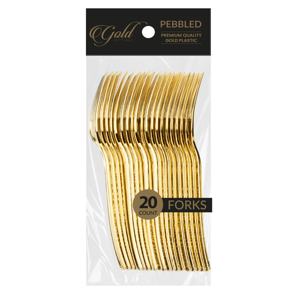 Pebble Gold Forks (20 Count)