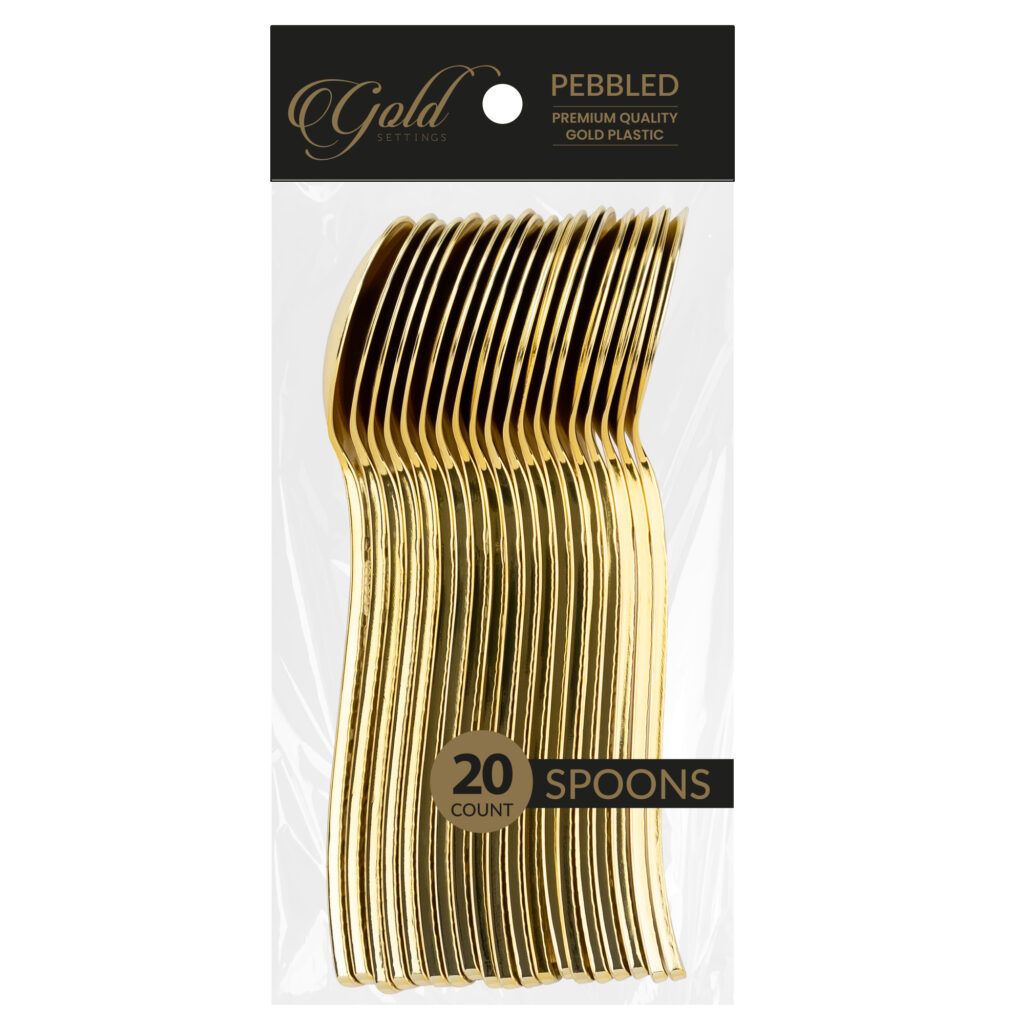 Pebble Gold Spoons (20 Count)
