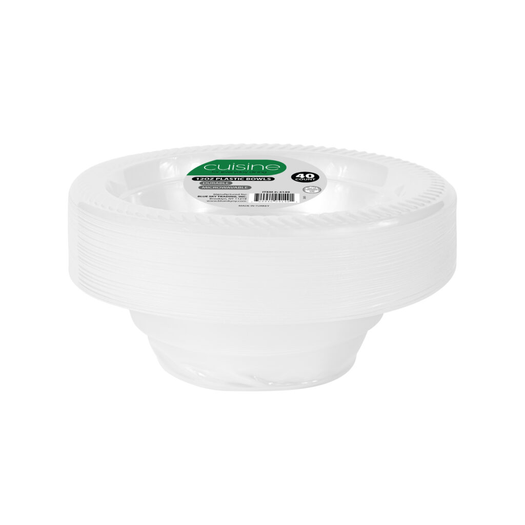 Cuisine Plastic 12oz Bowls Clear (40 Count)