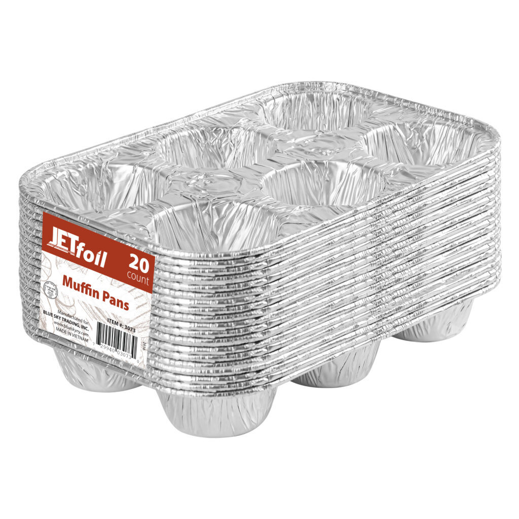 6 Cavity Muffin Pan Aluminum Pans (20 Count)