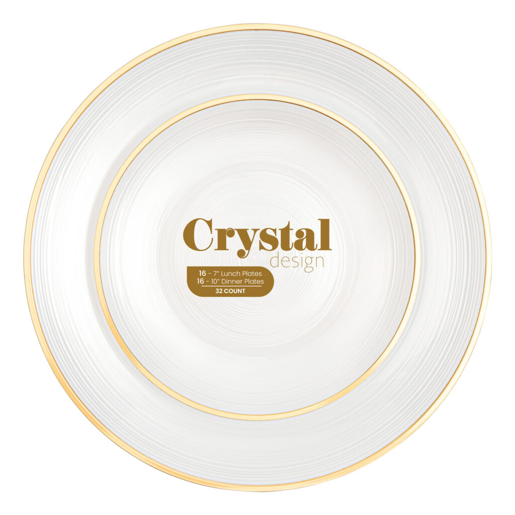 Crystal Design Combo Plates 7" & 10" Pearl (32 Count)