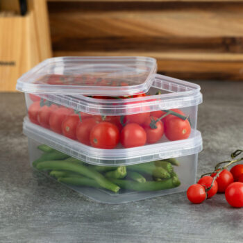Alternative view of Rectangle Lock Containers With Lids 24oz Clear
