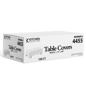 White Plastic Table Covers 35"x108"