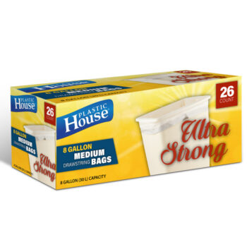 8 Gal White Drawstring Garbage Bags (26 Count)