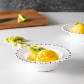 Alternative view of Beaded Collection 6oz Bowls White/Gold (10 Count)