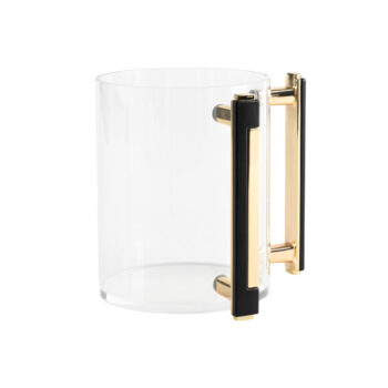 Acrylic Wash Cup Deco Handle Gold/Black