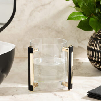 Alternative view of Acrylic Wash Cup Deco Handle Gold/Black