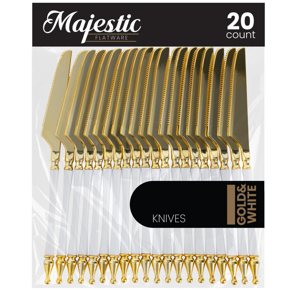 Majestic White/Gold Knives (20 Count)