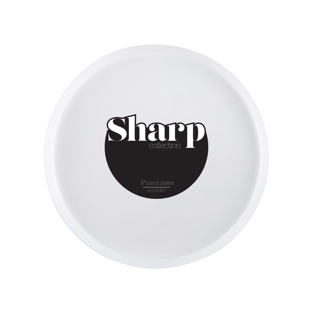 Sharp White 8" Plates (10 Count)