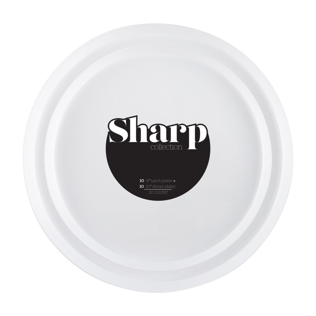 Sharp White 8" & 10" Combo Plates (20 Count)