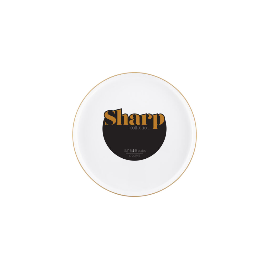 Sharp White/Gold 5.5" Plates (10 Count)