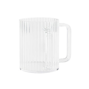 Acrylic Wash Cup Ribbed Clear