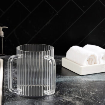 Alternative view of Acrylic Wash Cup Ribbed Clear