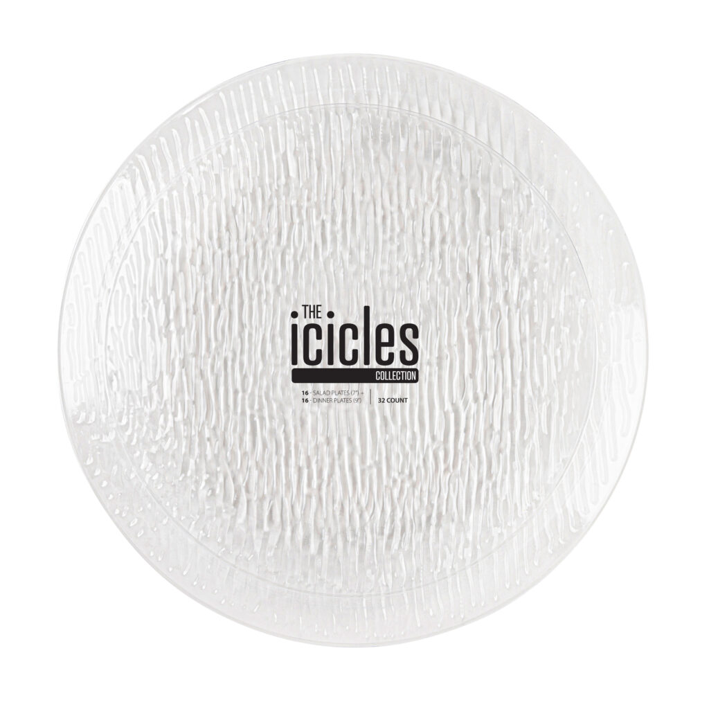 Icicles Plates Clear 7" & 9" Combo Plates (32 Count)