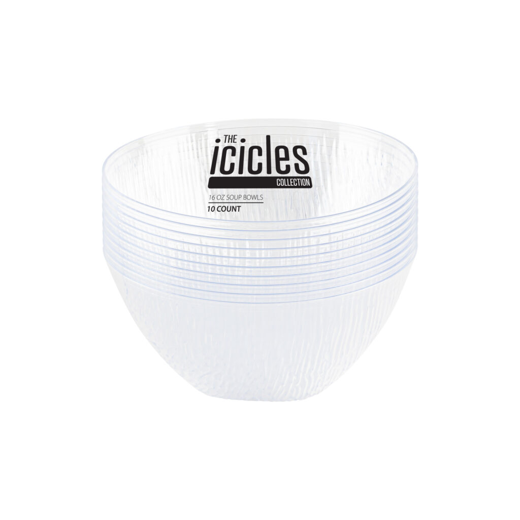 Icicles Clear 16oz Bowls (10 Count)