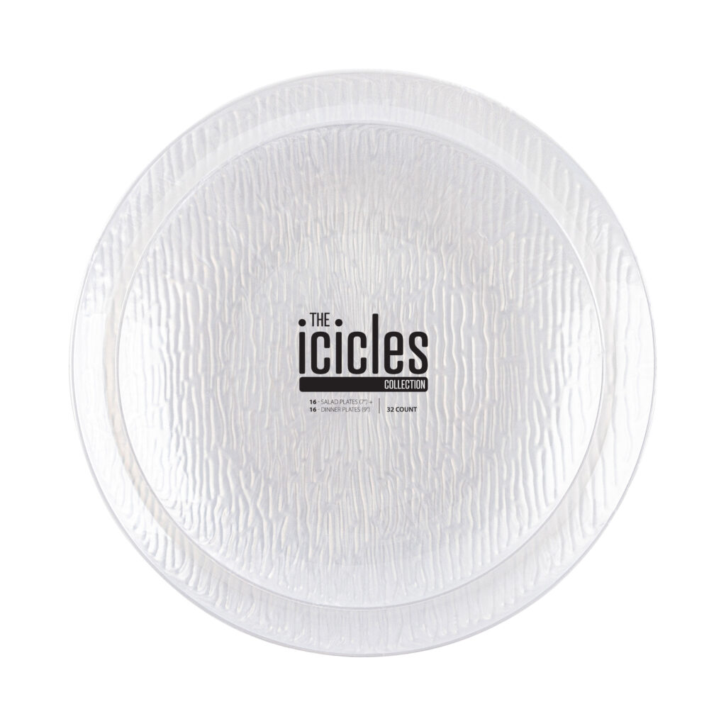 Icicles Plates Pearl 7" & 9" Combo Plates (32 Count)