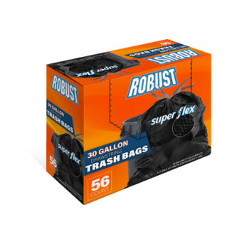 30 Gal Black Robust HD Flex Garbage Bags (56 Count)
