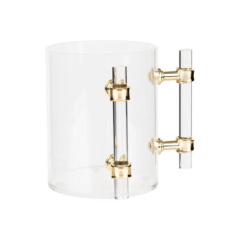 Acrylic Wash Cup With Gold Ring Handles