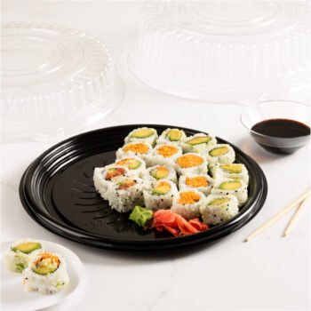Alternative view of 12" Round Catering Tray Black