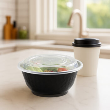 Alternative view of Bowl With Lids 24oz Black (5 Count)