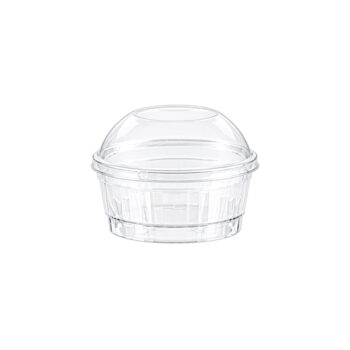 Striped Round Dish with Dome Lid 4oz (8 Count)