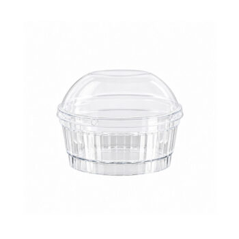 Striped Round Dish with Dome Lid 4oz (8 Count)