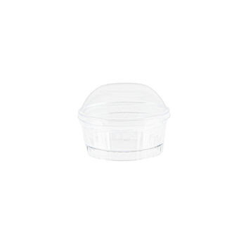 Striped Round Dish with Dome Lid 4oz (8 Count)