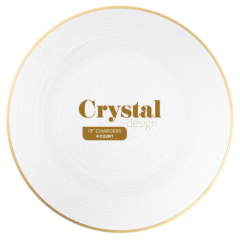 Chargers 13" Crystal Pearl/Gold Rim (4 count)