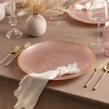 Alternative view of Chargers 13" Crystal Pearl Pink/Gold Rim (4 count)