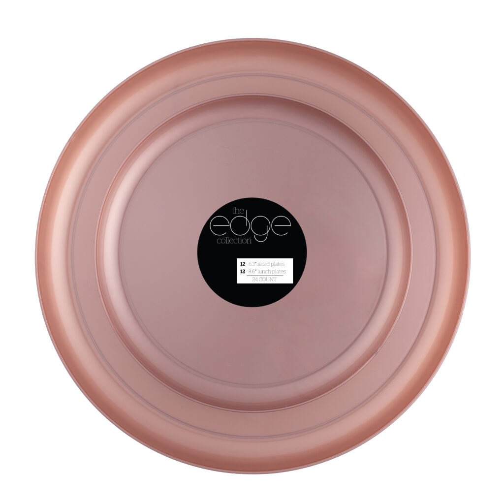 Edge 6.3" & 8.6" Plates Pink Pearl Combo (24 Count)