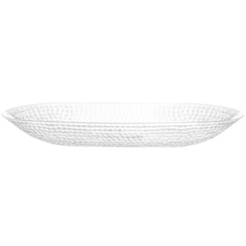 Long Hammered Bowl 15.75" Clear