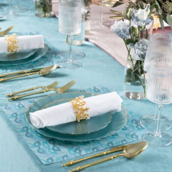 Alternative view of Aristocratic Pearl Blue/Gold Rim