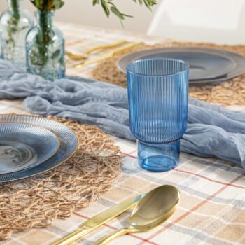 Alternative view of Ribbed Tumblers 12 oz Blue