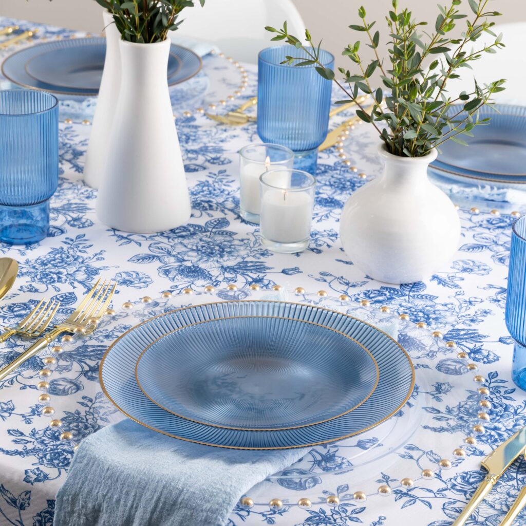Glass Blue Transparent/Gold Rim - Image 2