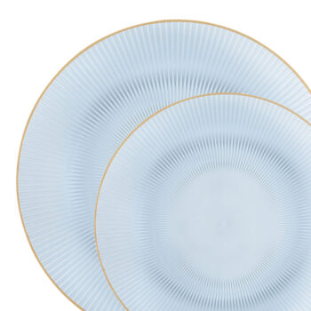 Glass Blue Transparent/Gold Rim