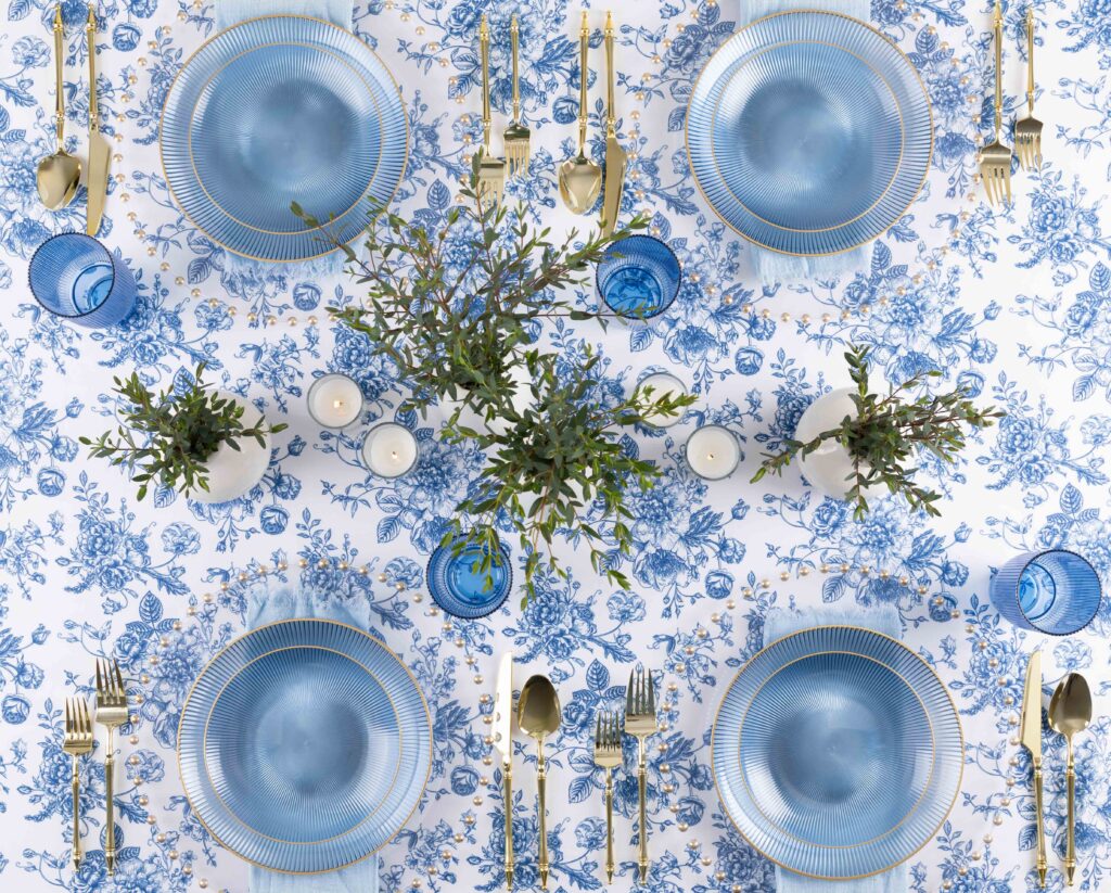Glass Blue Transparent/Gold Rim - Image 3