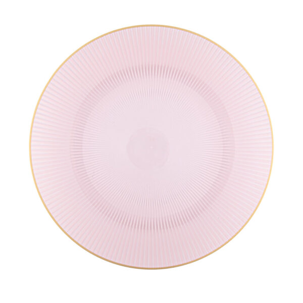 Glass Pink Transparent/Gold Rim - Blue Sky Trading