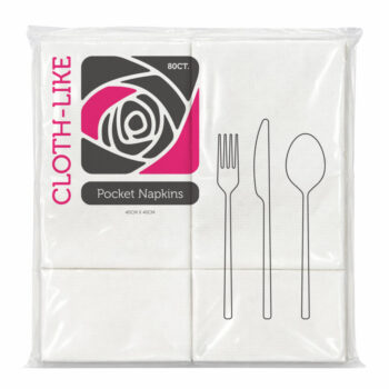 Alternative view of Cloth-Like Pocket Napkins White (80 Count)