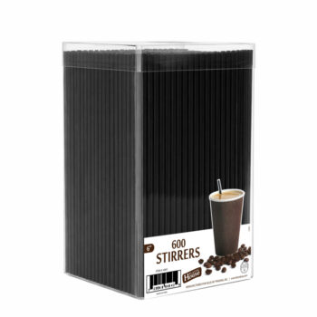 6" Black Stirrers (600 Count)