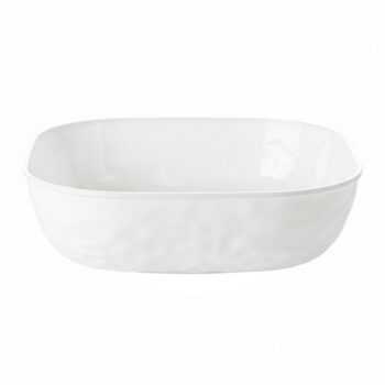 Hammered Square Bowl White 96oz