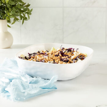 Alternative view of Hammered Square Bowl White 96oz