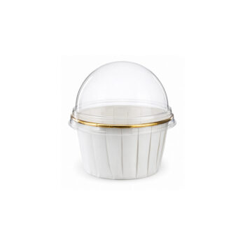 Medium Pleated Baking Cup and Lid Combo White Paper/Foil (16 Count)