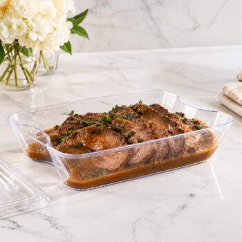 Alternative view of 107oz Deep Glass Tray 8.5" x 12.25" (Lid 4957)